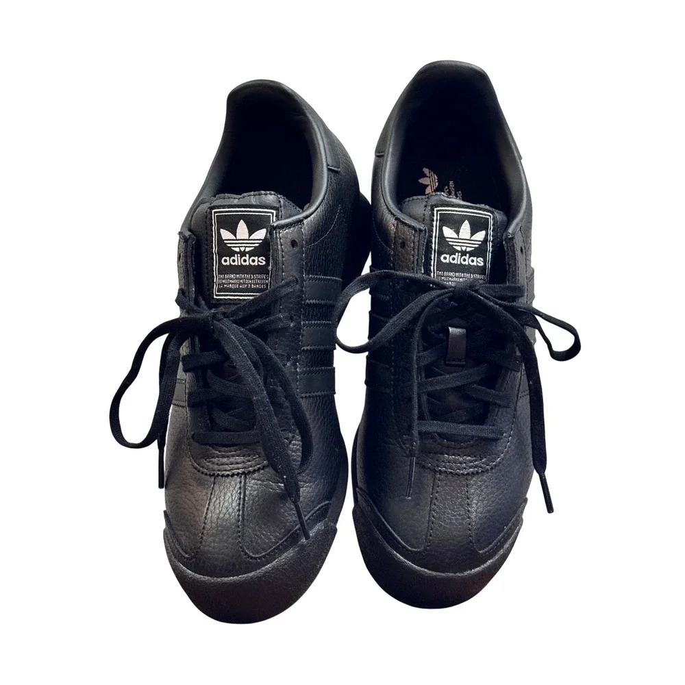 Adidas Samoa Mens Sneakers Core Black Leather Retro Low Top IG1817 Size 8